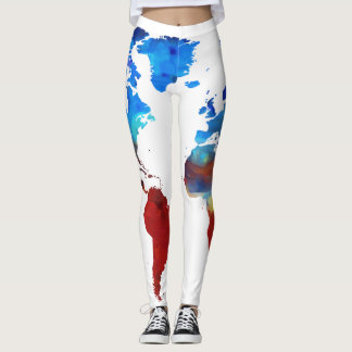 Leggings Conception moderne de carte du monde sur les