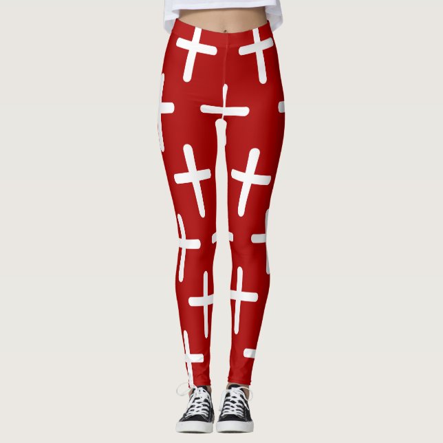 Leggings Conception motif croisée chrétienne (Devant)
