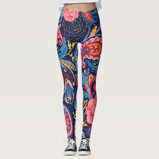 Leggings Conception Motif vintage Paisley sans faille (Devant)