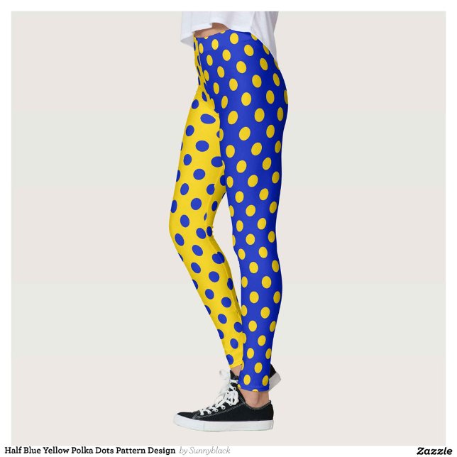 Leggings Conception Pois demi-bleue Jaune (Créateur téléchargé)