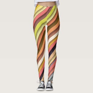 Leggings Conception simple de bande multicouleur géométriqu