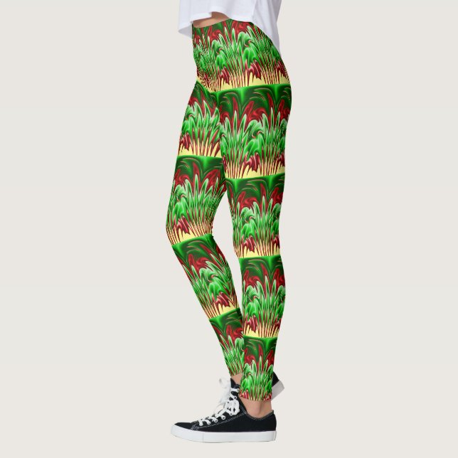 Leggings Conception verte et rouge flamboyante (Gauche)