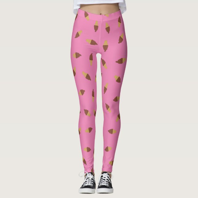 Leggings Cône de crème glacée au chocolat (Devant)