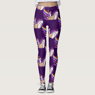 Leggings Cône de glace à la licorne arc-en-ciel