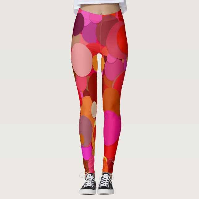 leggings confettis à points rouges (Devant)