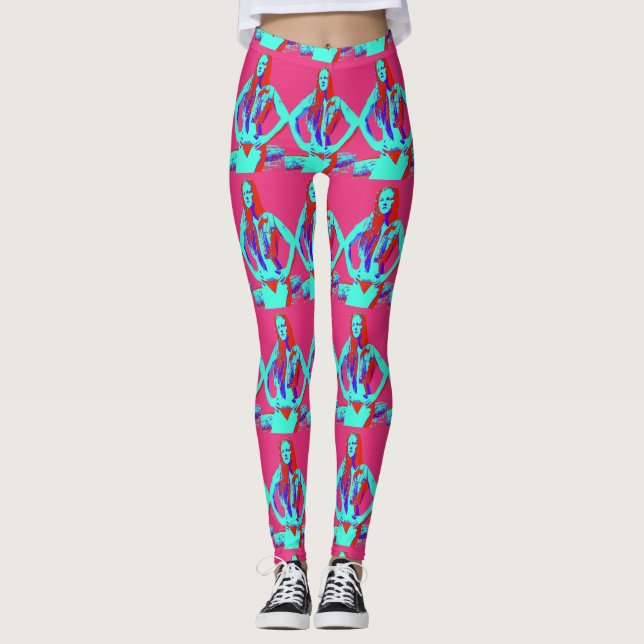 Leggings confiant dire ce que la bikini rose (Devant)