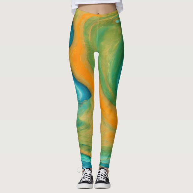 Leggings "Conil". Un Mélange Abstrait coloré (Devant)