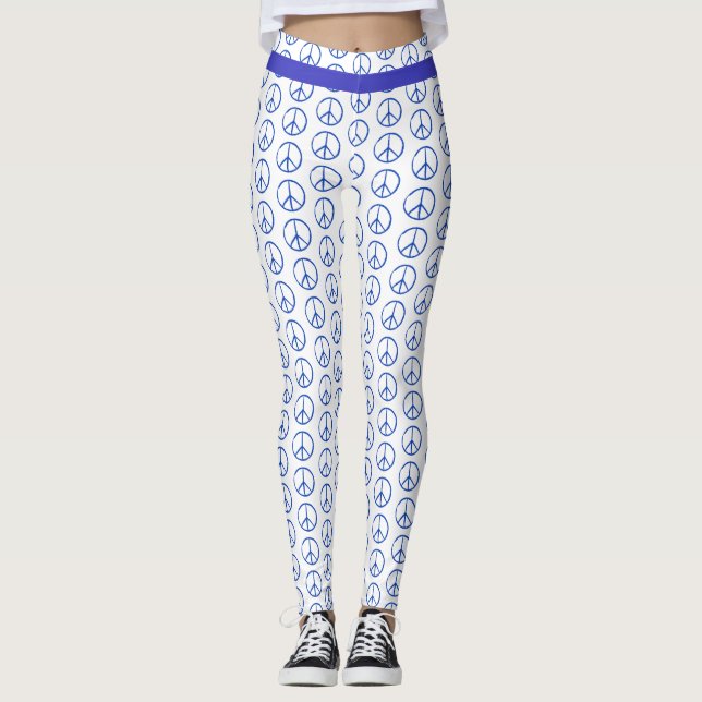 Leggings Connexion Paix en bleu (Devant)