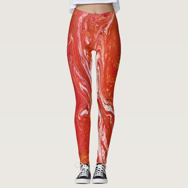 Leggings Conserver Un Drivin 1 Jambes Rouges Vibrantes (Devant)