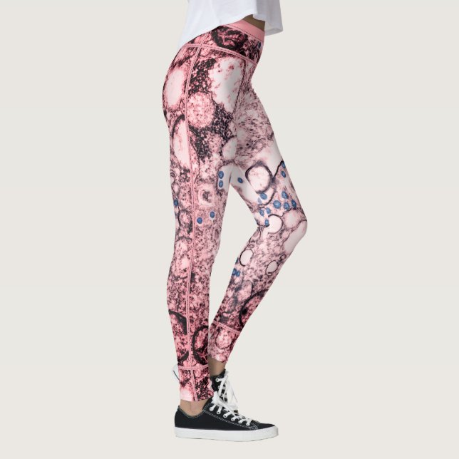 Leggings Contemporary Pink Brown Abstraction Peinture spéci (Droite)