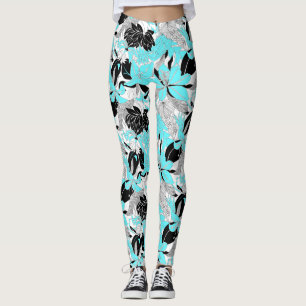 Leggings Contour Hawaii Tropical Lily et Protea Floral