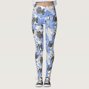 Leggings Contour Hawaii Tropical Lily et Protea Floral