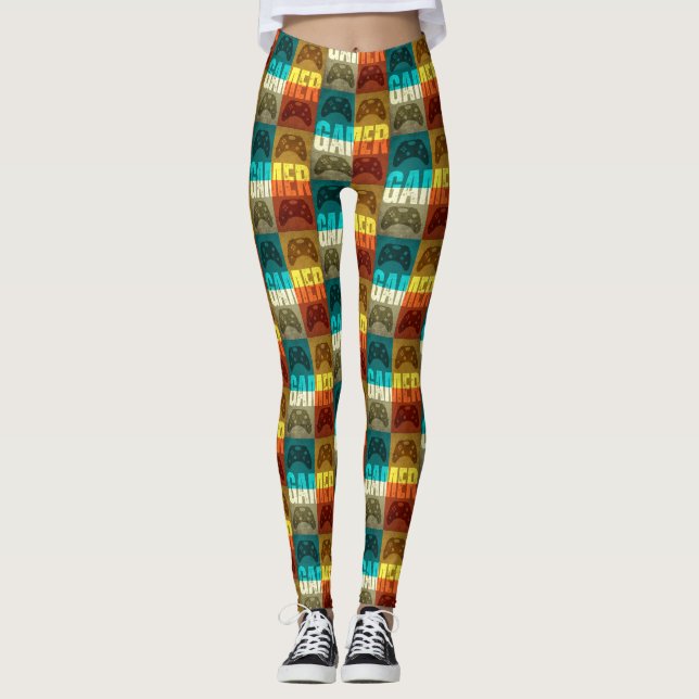 LEGGINGS CONTRÔLEUR DE JEU VIDÉO VINTAGE GAMER (Devant)