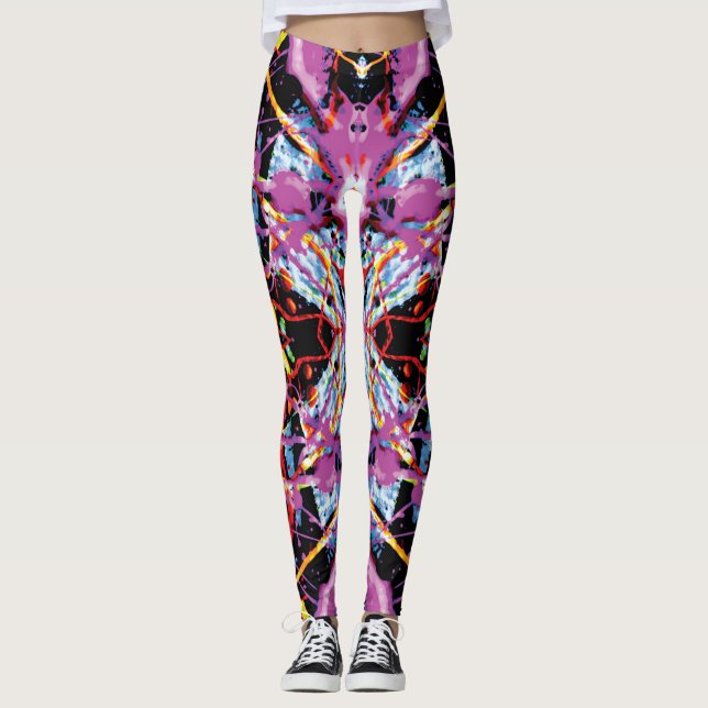 Leggings Convulsion Éthérée Tache Violet Noir (Devant)