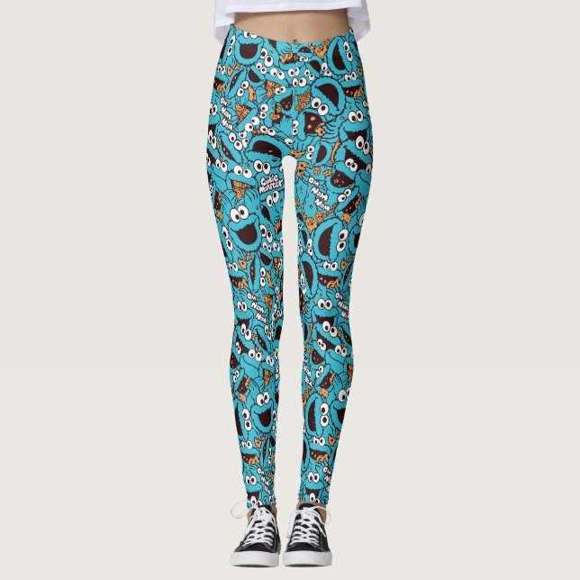 Leggings Cookie Monster | Nom Nom Nom Nom Motif (Devant)