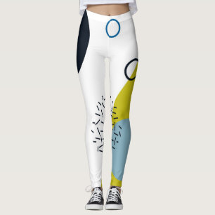 Leggings Cool, à la mode, moderne, géométrique vert-bleu