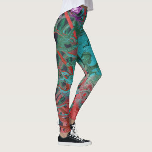 Leggings cool abstrait couleur cosmique étoile galaxie moti