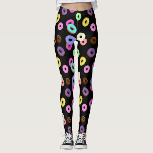 Leggings Cool amusant beignets colorés motif noir