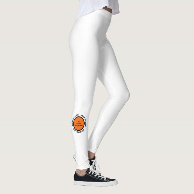 Leggings Cool Blanc Orange Noir Typographie Joyeux Hallowee (Droite)