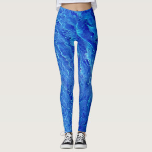 Leggings Cool Bleu et Motifs d'eau unique