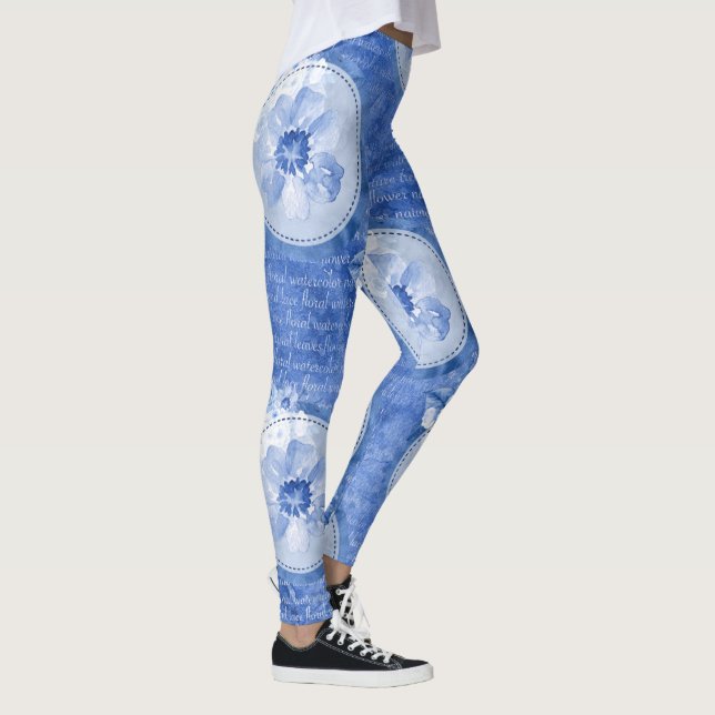 Leggings cool bleus Flower Print Leggings (Droite)