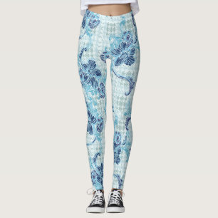 Leggings Cool Blue Serenity avec Motif d'inspiration océan