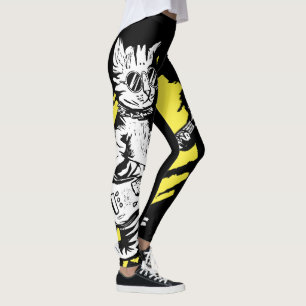 Leggings Cool Chat jouant de la guitare électrique