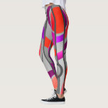 Leggings Cool coloré Pop Art géométrique<br><div class="desc">Motif géométrique pop art cool et coloré dans des tons vifs de rouge,  violet et gris.</div>