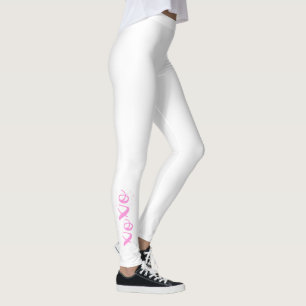 Leggings cool de texte rose xoxo blanc unique