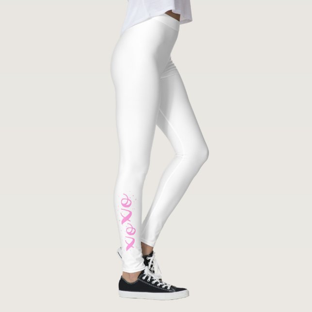 Leggings cool de texte rose xoxo blanc unique (Droite)