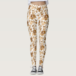 Leggings Cool Élégant Brown cerf Toile française