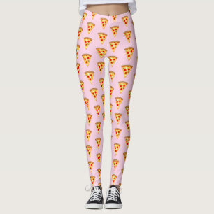 Leggings Cool et amusant pizza tranches motif rose clair