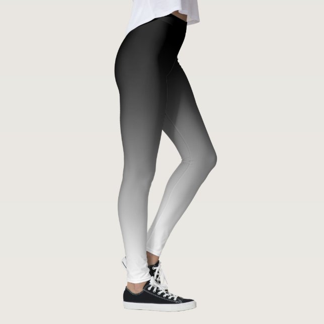 Leggings Cool et tendance noir à blanc dégradé (Droite)