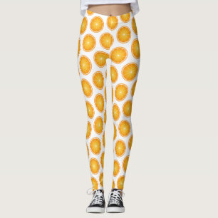 Leggings Cool Juicy Orange tranches de fruits motif blanc