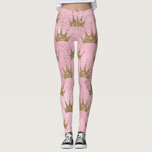 Leggings cool mermaid parties scintillant chic or rose tiar (Devant)