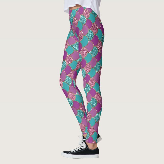 Leggings cool mermaid parties scintillant unicorne motif fu (Gauche)