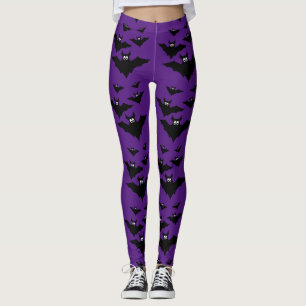 Leggings Cool mignon chauve chauve-souris Halloween noir et