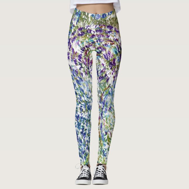 Leggings Cool, moderne, tendance coloré abstrait arrière -  (Devant)