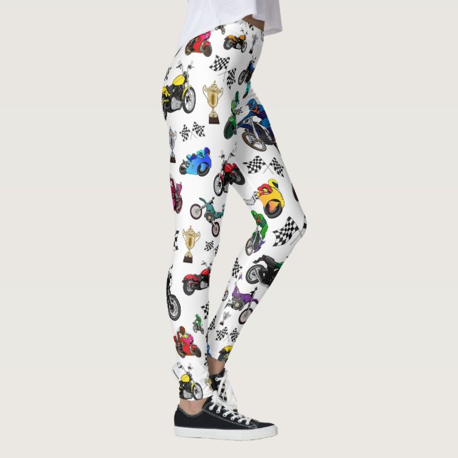 Leggings Cool Motorcycle Illustrations Motif (Droite)