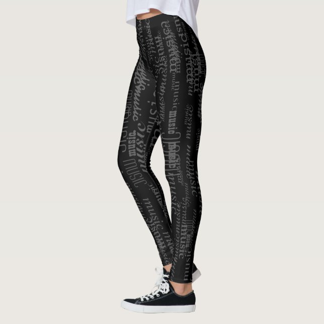 Leggings cool musique motif noir (Gauche)