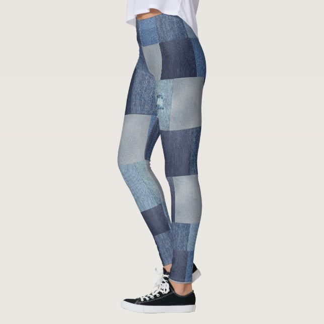 Leggings Cool Patchwork Denim Vintage (Gauche)