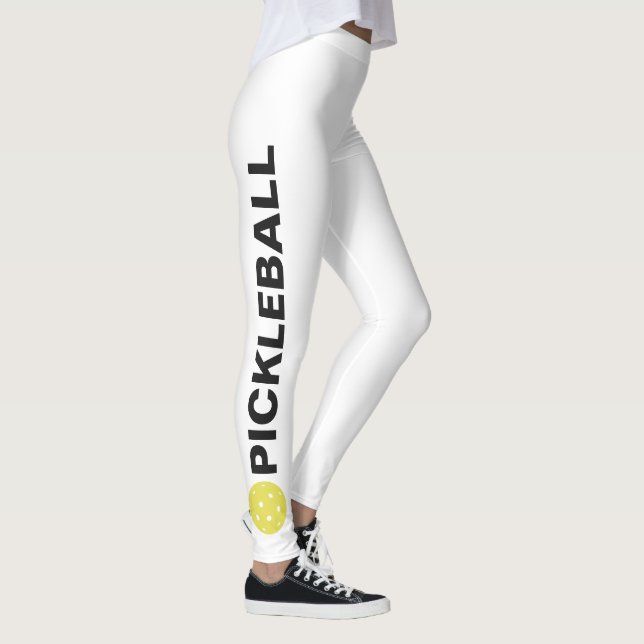 Leggings cool Pickleball Jaune Ball Texte personna (Droite)