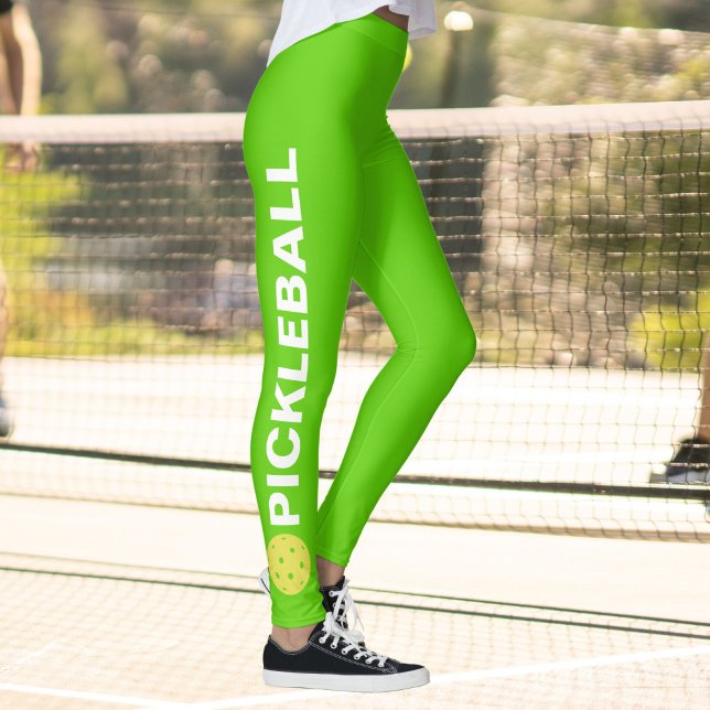 Leggings cool Pickleball Jaune Ball Texte personna (Créateur téléchargé)