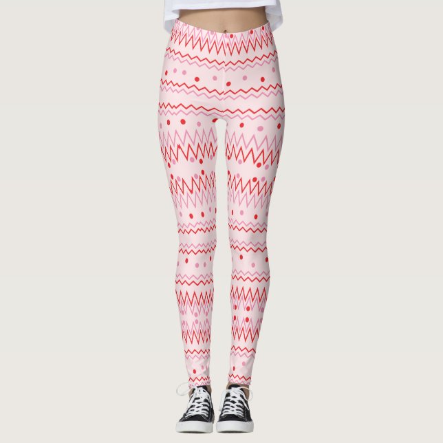 Leggings Cool Pink Zigzag Chevron (Devant)