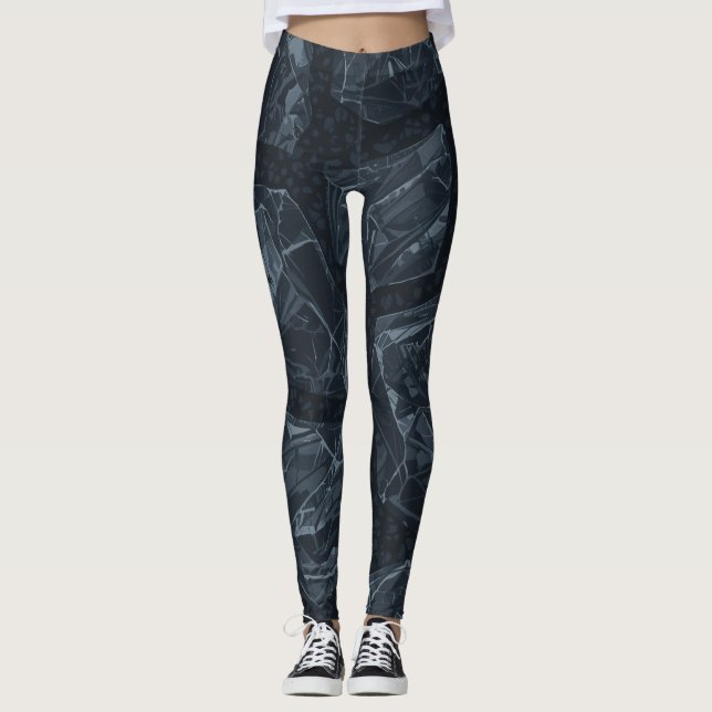 Leggings Cool Rock Sombre Grunge Foncé Pierre (Devant)