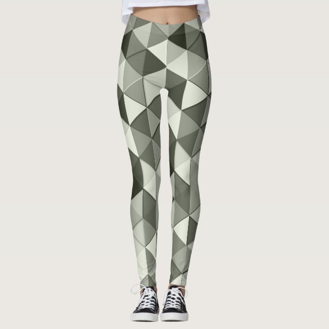 Leggings Cool triangles gris motif géométrique (Devant)