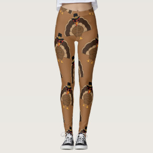 Leggings Cool Turquie Thanksgiving fun brown motif