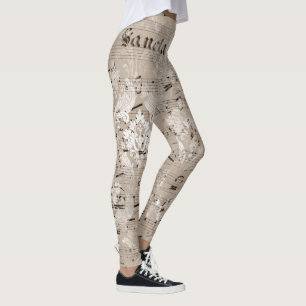 Leggings cool un d'un éphémère motif femme blanche