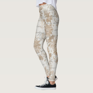 Leggings cool un d'un genre éphémère motif floral femmes