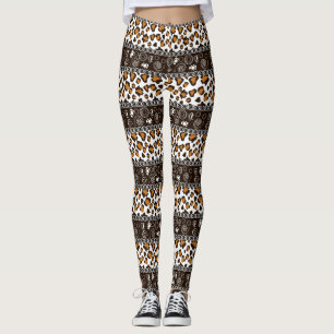 Leggings Copie africaine avec le motif de peau de guépard